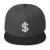 The Almighty US Dollar Sign Symbol of Money Embroidered Flat Bill Cap embroidered snapback hat, product image 24