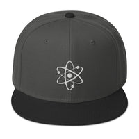 Atomic Nucleus Symbol Nuclear Power Embroidered Flat Bill Cap embroidered snapback hat, product image 24