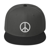 Peace Symbol Icon Namaste No War Embroidered Flat Bill Cap embroidered snapback hat, product image 25