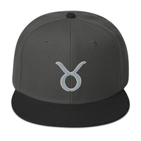Zodiac Sign Taurus Embroidered Flat Bill Cap embroidered snapback hat, product image 25