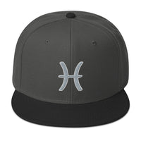 Zodiac Sign Pisces Embroidered Flat Bill Cap embroidered snapback hat, product image 25