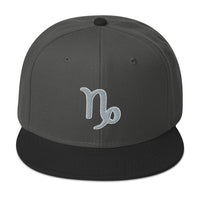 Zodiac Sign Capricorn Embroidered Flat Bill Cap embroidered snapback hat, product image 25