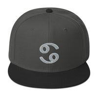 Zodiac Sign Cancer Embroidered Flat Bill Cap embroidered snapback hat, product image 24