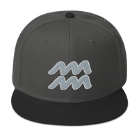 Zodiac Sign Aquarius Embroidered Flat Bill Cap embroidered snapback hat, product image 25
