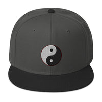 Yin and Yang Chinese Symbol Embroidered Flat Bill Cap embroidered snapback hat, product image 25