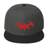 Whimsical Halloween Vampire Bat Embroidered Flat Bill Cap embroidered snapback hat, product image 25