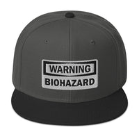 Warning Sign Bio Hazard Zombie Apocalypse Embroidered Flat Bill Cap embroidered snapback hat, product image 1