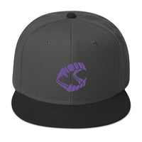 Purple Vampire Novelty Halloween Fangs Embroidered Flat Bill Cap embroidered snapback hat, product image 25