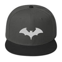 Vampire Bat Goth Style Halloween Embroidered Flat Bill Cap embroidered snapback hat, product image 1