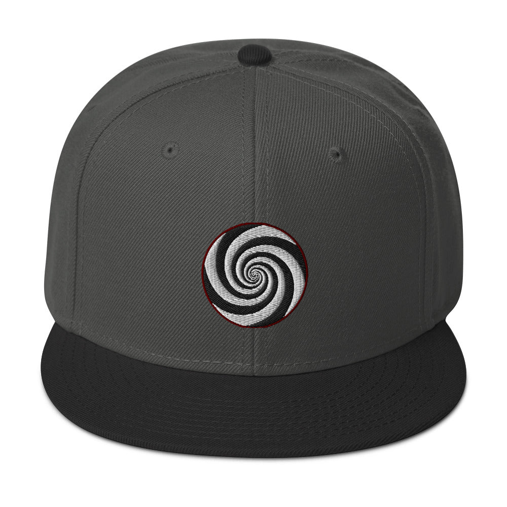 Twilight Zone Hypnotic Hypnosis Spiral Illusion Embroidered Flat Bill Cap Snapback Hat
