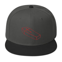 Red Toe Pincher Coffin with Cross Embroidered Flat Bill Cap embroidered snapback hat, product image 25