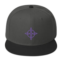 Purple Witches Knot Wicca Symbol Embroidered Flat Bill Cap embroidered snapback hat, product image 25