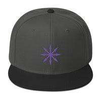 Purple The Symbol of Chaos Embroidered Flat Bill Cap embroidered snapback hat, product image 25