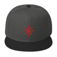 Red The Symbol of Chaos Embroidered Flat Bill Cap embroidered snapback hat, product image 25