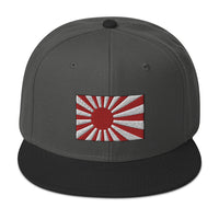 The National Flag of Japan Embroidered Flat Bill Cap embroidered snapback hat, product image 1