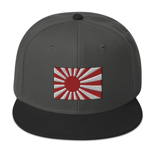 The National Flag of Japan Embroidered Flat Bill Cap embroidered snapback hat, product image 1