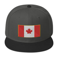 The National Flag of Canada Embroidered Flat Bill Cap embroidered snapback hat, product image 25