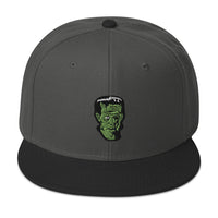 Modern Prometheus Frankenstein's Monster Embroidered Flat Bill Cap embroidered snapback hat, product image 1