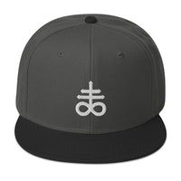 White Leviathan Cross of Satan Occult Symbol Embroidered Flat Bill Cap embroidered snapback hat, product image 25