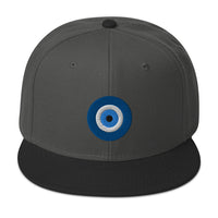 The Evil Eye Classic Embroidered Flat Bill Cap embroidered snapback hat, product image 26