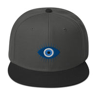 The Curse of the Evil Eye Embroidered Flat Bill Cap embroidered snapback hat, product image 25