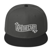 The Apothecary Embroidered Flat Bill Cap embroidered snapback hat, product image 25