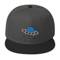 Space Alien Ship UFO Flying Saucer Embroidered Flat Bill Cap embroidered snapback hat, product image 25