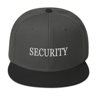 Security Team Embroidered Flat Bill Cap embroidered snapback hat, product image 1