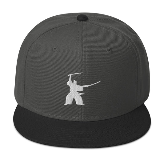 Samurai Two Sword Technique Embroidered Flat Bill Cap embroidered snapback hat, product image 1