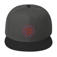 Rune Script Wiccan Ritual Pentagram Embroidered Flat Bill Cap embroidered snapback hat, product image 25