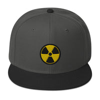 Radioactive Sign Embroidered Doomsday Prepper Flat Bill Cap embroidered snapback hat, product image 25