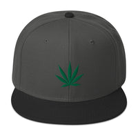 Pot Leaf Marijuana Embroidered Cannabis Flat Bill Cap embroidered snapback hat, product image 26