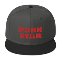 Red Porn Star Logo Embroidered Flat Bill Cap embroidered snapback hat, product image 25