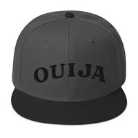 Black Ouija Spirit Board Words Embroidered Flat Bill Cap embroidered snapback hat, product image 26