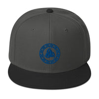 Blue Odin's Knot – The Valknut Embroidered Celtic Flat Bill Hat embroidered snapback hat, product image 26