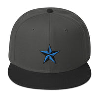 Blue Nautical North Star Embroidered Flat Bill Cap embroidered snapback hat, product image 25