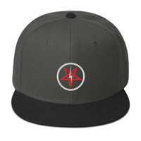 Lightning Bolt Inverted Pentagram Occult Embroidered Flat Bill Cap embroidered snapback hat, product image 25