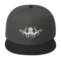 Horror Beast Cthulhu Embroidered Flat Bill Cap embroidered snapback hat, product image 1
