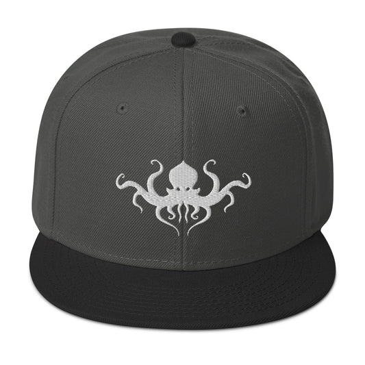 Horror Beast Cthulhu Embroidered Flat Bill Cap embroidered snapback hat, product image 1