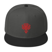 Red Haunted Mansion Demon Wallpaper Embroidered Flat Bill Cap embroidered snapback hat, product image 24