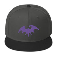 Purple Halloween Gothic Vampire Bat Embroidered Flat Bill Cap embroidered snapback hat, product image 25
