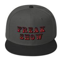 Red Circus Freak Show Embroidered Flat Bill Cap embroidered snapback hat, product image 25