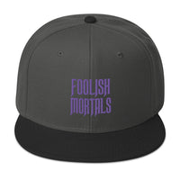 Purple Foolish Mortals Haunted Mansion Embroidered Flat Bill Cap embroidered snapback hat, product image 25