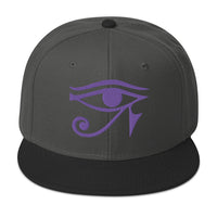 Purple Eye of Ra Egyptian Goddess Embroidered Flat Bill Cap embroidered snapback hat, product image 25