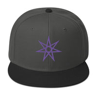 Purple Elven Star Witchcraft Symbol Embroidered Flat Bill Cap embroidered snapback hat, product image 25