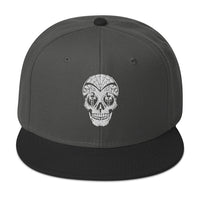Dia De Los Muertos Day of the Dead Sugar Skull Flat Bill Cap embroidered snapback hat, product image 25