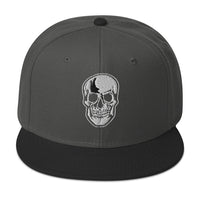 Death Skull Embroidered Horror Style Flat Bill Cap embroidered snapback hat, product image 1