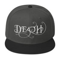 Whimsical Death – This is the End Embroidered Flat Bill Cap embroidered snapback hat, product image 25