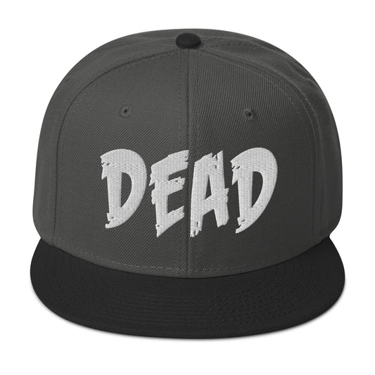 White DEAD Emotional Depression Embroidered Flat Bill Cap embroidered snapback hat, product image 1