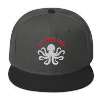 Cthulhu The Elder Gods Embroidered Flat Bill Cap embroidered snapback hat, product image 25